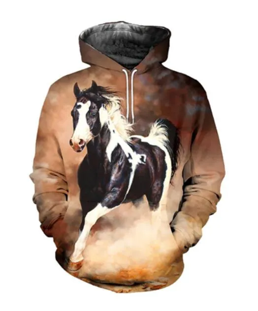 Erkek Tasarımcı Hoodies Kadınlar Erkekler Için Çiftler Kazak Severler 3D At Hoodies Mont Kapşonlu Kazaklar Tees Giyim RR081