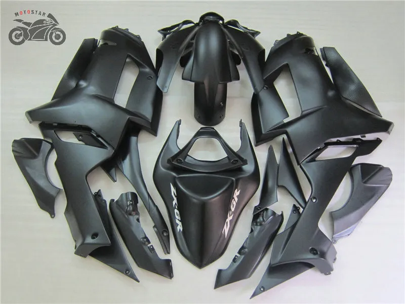 Kawasaki Ninja ZX6R 07 08 ZX 6R 2007 2008 mat siyah motosiklet yol yarış grenaj seti için plastik Fairing kiti ABS