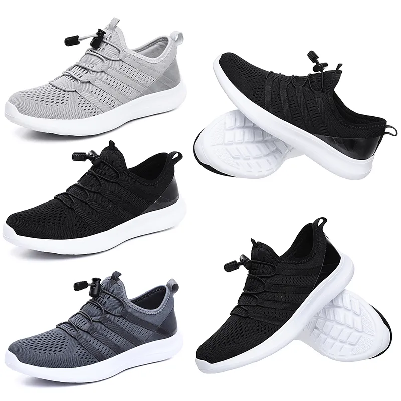 Оптовая розничная розничная обувь для мужчин, женщин черно-белые серые спортивные тренажеры бегуны кроссовки домодельный бренд из Китая размером 39-44