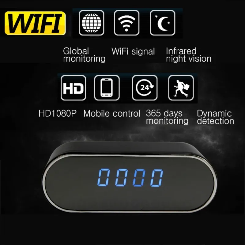 Bezprzewodowy Wifi Mini Clock Camera HD 1080p Night Vision Budzik Kamera wideo Wykrywacz ruchu DVR Home Security Camera Baby Monitor