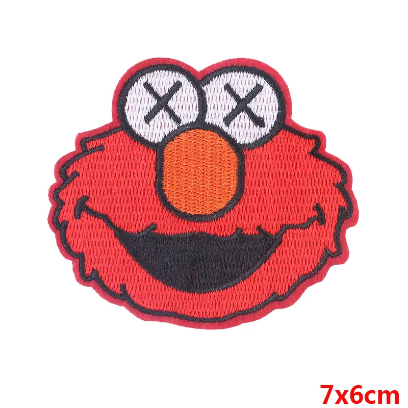 Pulaqi Cartoon Cute Sesame Street Patch ELMO COOKIE Anime Iron on Patches  DIY Embroidered Patches For