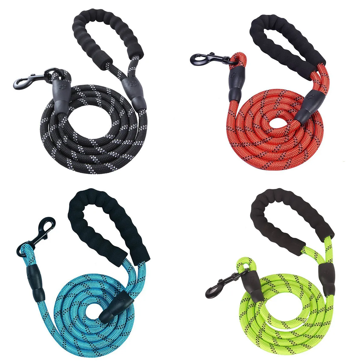 P Hook Round Rope Dog Traction Rope med Safe Reflective Light Dog Chain Dog Belt Lämplig för medelstora stora hundar med alibear