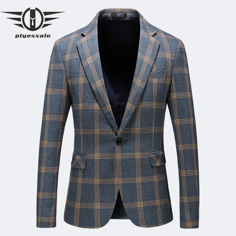 Plaid blazer plus clearance size