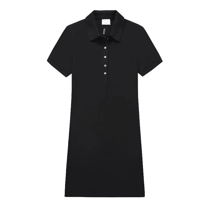 패션 브랜드 악어 여성 폴로 드레스 캐주얼 문자 로고 자수 여름 우아한 드레스 검은 색 빨간색 여성 드레스