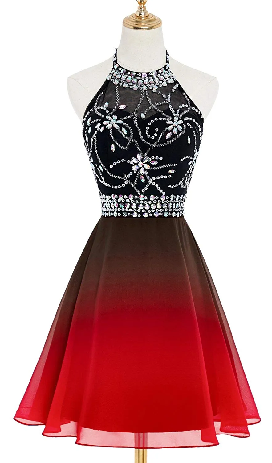 slim fit dress slacks Primavera Couture 4023 Ombre Cocktail Dress Spaghetti Strap Scoop Neck Sequin Feather Detail Open Tie Back Short Homecoming Dress 0 / Peach main image 0