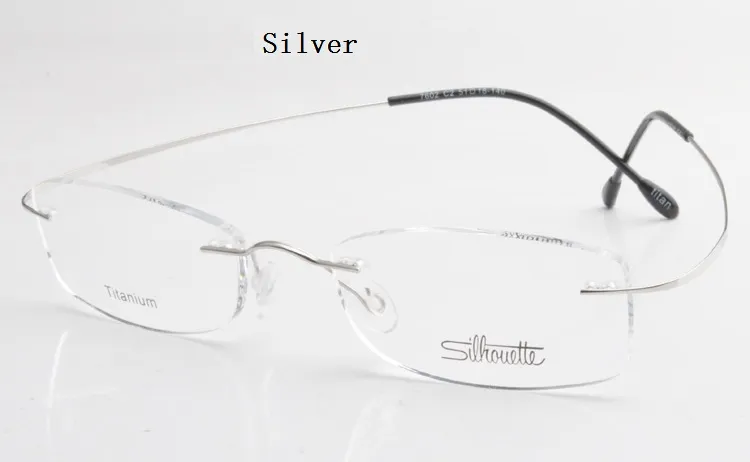 Lyx-märke silhuett titan RIMLESS OPTISKA Glasögon Frame Inga skruvrecept glasögon med Bax gratis frakt