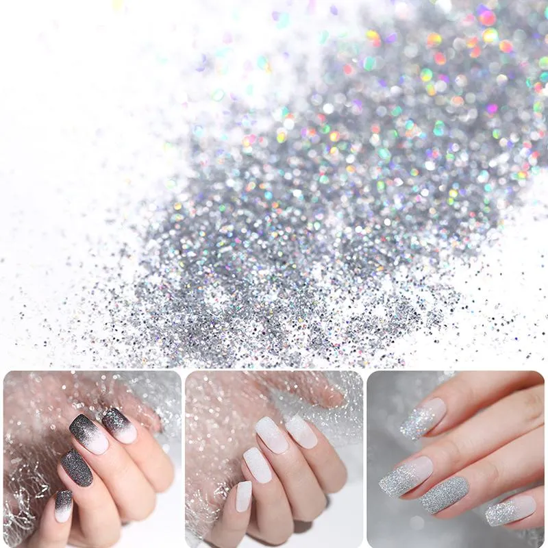 Gradient Shiny Nail Glitter Set Powder Laser Sparkly Manicure Nail