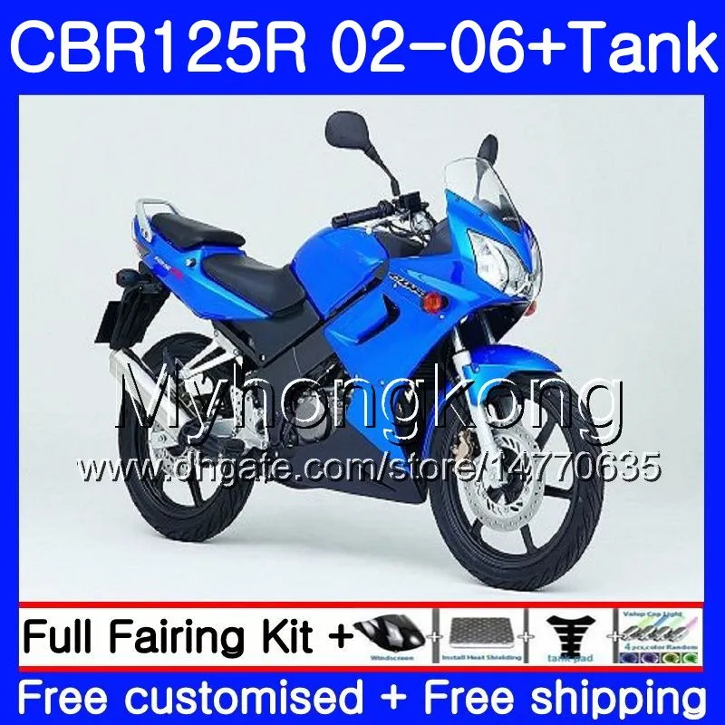 Body blue frame hot + Tank Für HONDA CBR-125R 125CC C0BR125RR CBR125R 02 03 04 05 06 272HM.22 CBR 125 R 125R 2002 2003 2004 2005 2006 Verkleidung