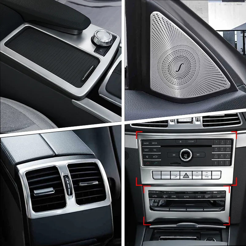 Car Styling Sticker Inner Door Audio Speaker Gearshift Panel Door Armrest Cover Trim for Mercedes Benz E Class Coupe W207 C207 Auto Accessories