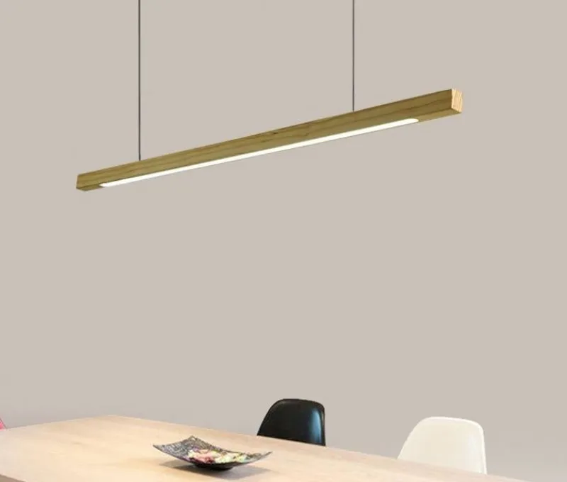 Moderne En Bois LED Pendentif Lumières Salle À Manger Bureau Suspension Lampe Nordique Loft Bois Hanglamp Cuisine Salon Luminaires MYY