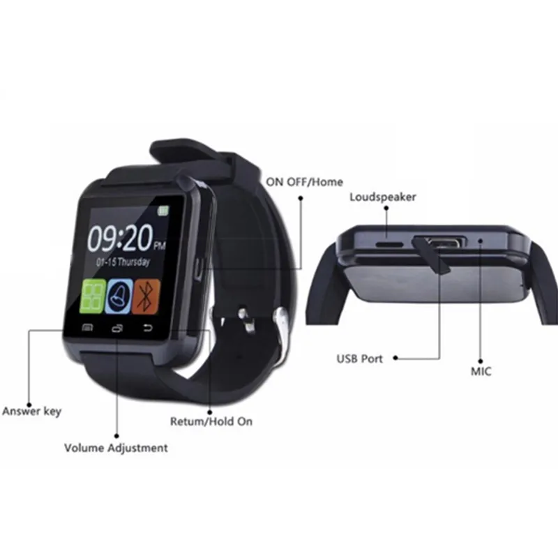 Original U8 Smart Watch Bluetooth Electronic Fitness Tracker Smart