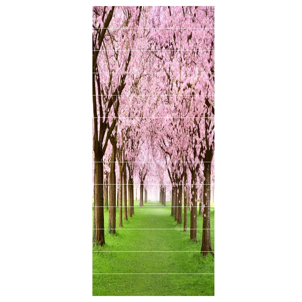 Stair Stickers 3D Oriental Cherry Waterproof Wallpaper Home Decorations 7.1 x 39.4 inch 13pcs