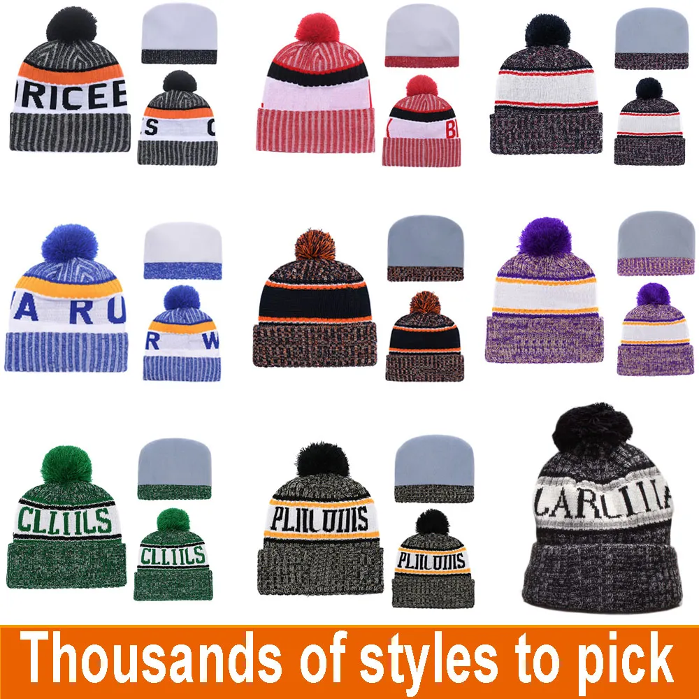 EveryYear Designer Winter Hat Team Beanie Tricoté Designer Chapeau Toutes les équipes sportives Baseball Football Basketball Bonnets Chapeaux Cap Peut Mélanger Les Ordres