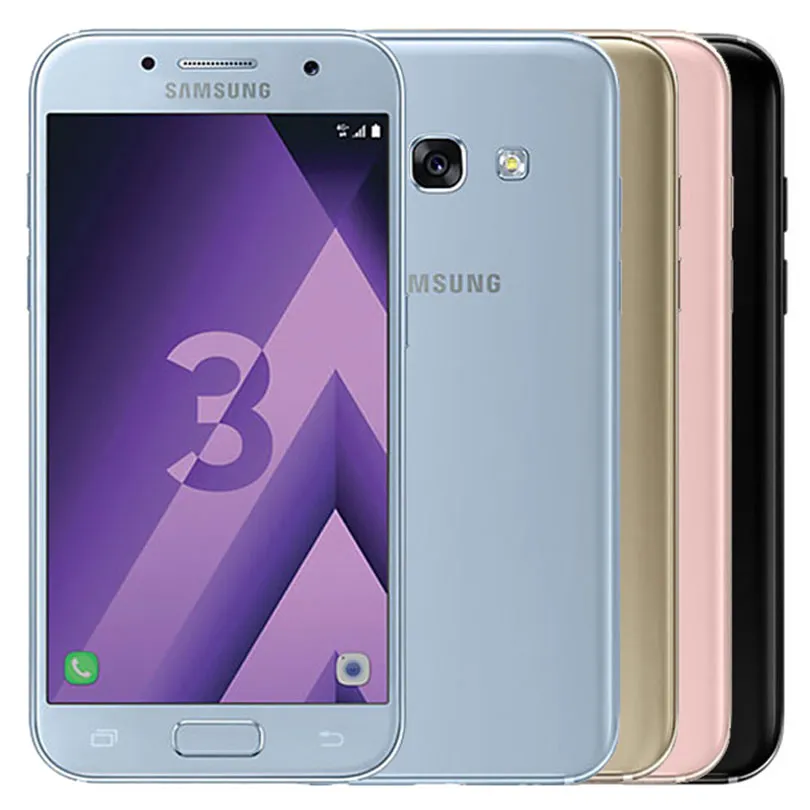 Original recondicionado Samsung Galaxy A3 2017 A320F 4.7 polegadas Octa Core 2GB RAM 16GB Rom 4G LTE Android Mobile Phone GRÁTIS DHL 5 pcs
