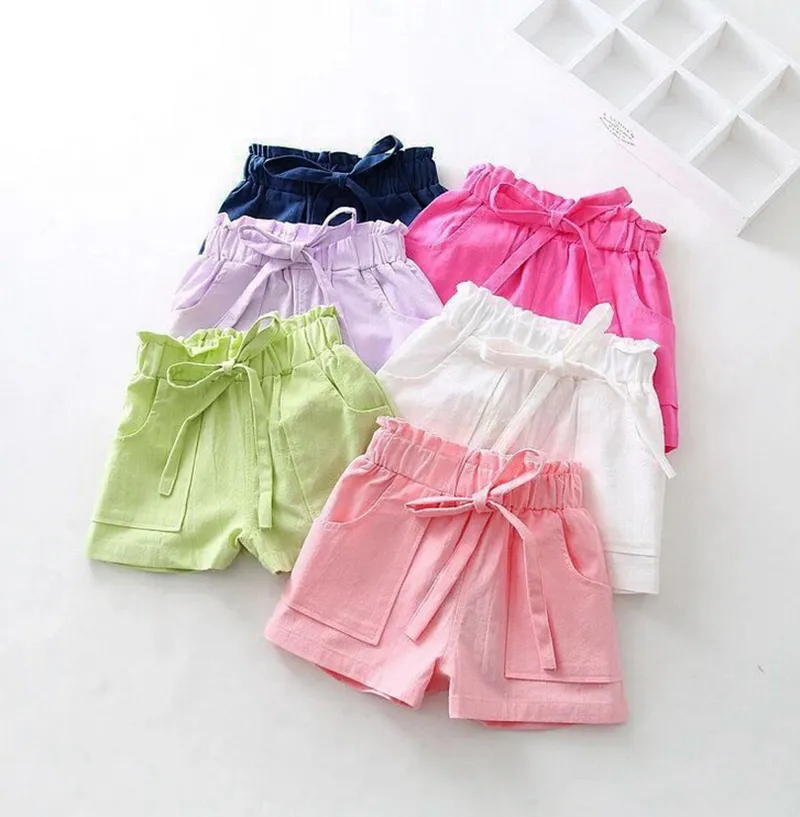 Cute Baby Girl Shorts Candy Color Cotton Linen Summer Kids Shorts, Soft  Breathable Children's Clothing Colors Available!