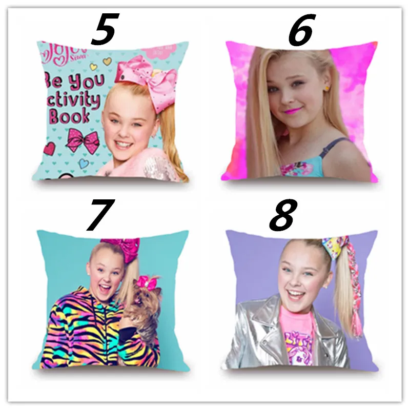 The Little Cute Girl Jojo Siwa JOJO SIWA Happy Pink Girl Printed Polyester Throw Pillow Cover Sofa Home Decor Pillowcase