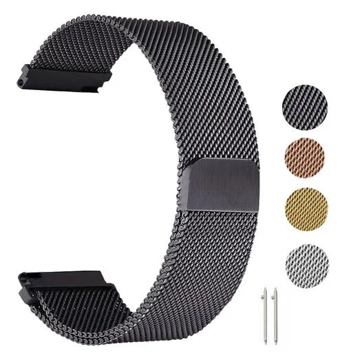 20mm 22mm Milanese Loop Watchband Armband Strem för Watch Aktiv 40mm / Galaxy Watch 42mm Magnetiskt rostfritt stålband