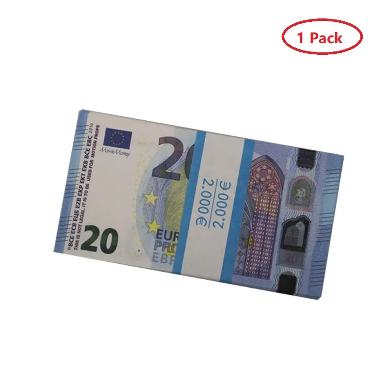 Dinheiro copy cópia de brinquedo euros party realistic fals bate -in -notas de papel de papel fingir dupla face216tutx6