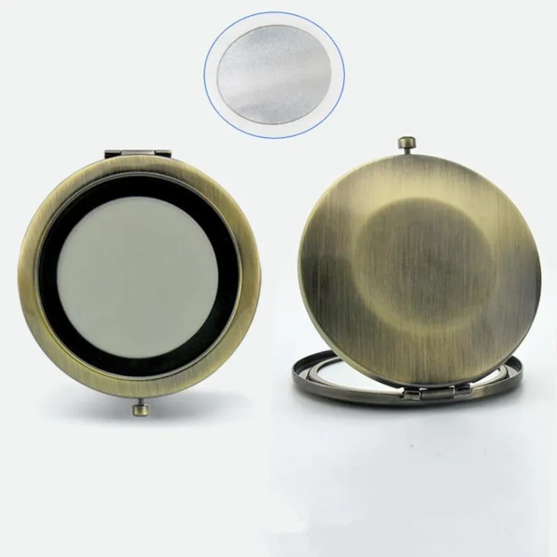 Makeup Mirror Pocket Mirror Compact Folded Portable Small Round Hand Mirror Makeup Vanity Metal Cosmetic F2906