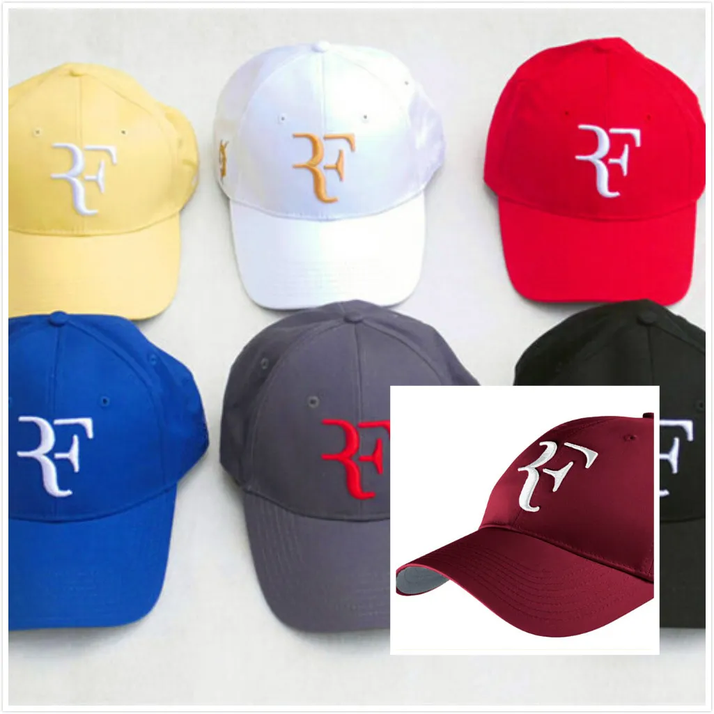 Großhandel - Caps weibliche und männliche Großhandel-Roger Federer Tennishüte Wimbledon RF Tennishut Baseballkappe 2020