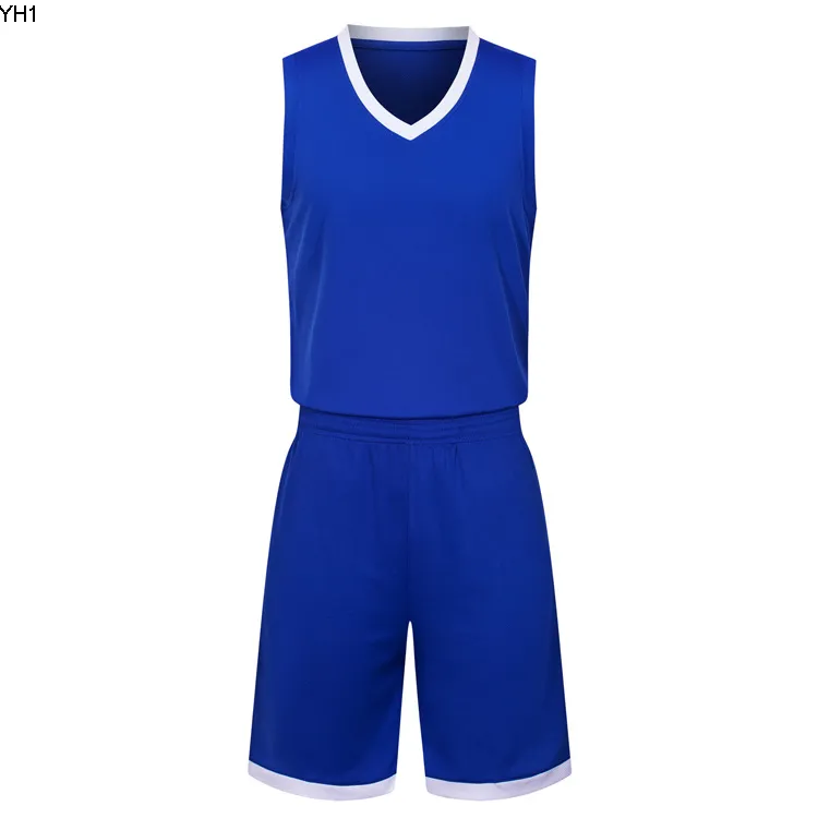 2019 Nouveaux maillots de basket-ball vierges imprimés Logo Man Taille S-xxl Prix pas cher expédition rapide Blue Blue A003NQ