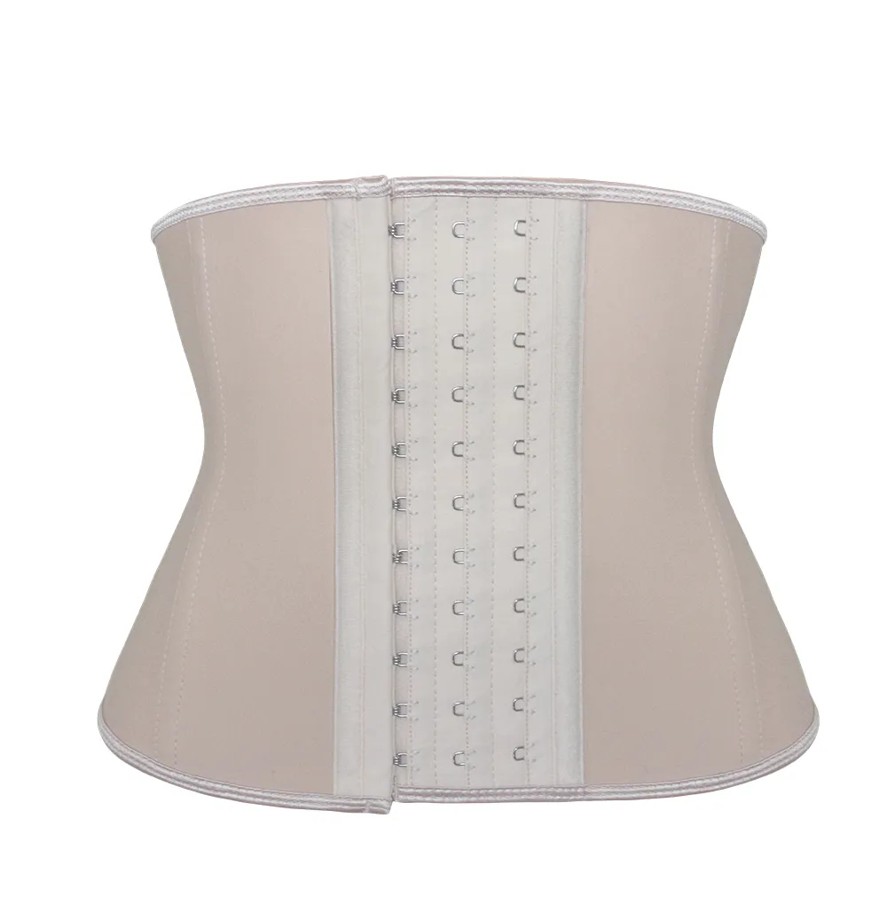 NB1512_01 Atbuty Waist Trainer 9 Inches Shot Torso Latex Waist Training Corset 9 Steel Boned hooks Body Shaper (14)