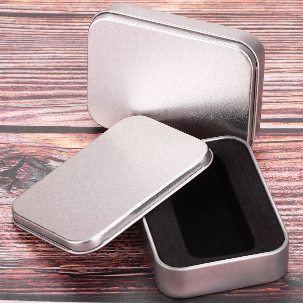 Silberne Metalldose, Geschenkbox für Zigarettenanzünder, Sammelbehälter, Aufbewahrungsbehälter, Großhandel