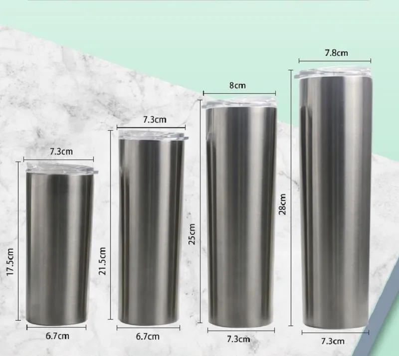 Skinny Tumbler Slim Tapered Cup 304 Stainless Steel Vacuum Insulated Flask  with Lid and Straw 15oz 20oz 30oz 35oz from Dhgate Tumblers - price 3.14