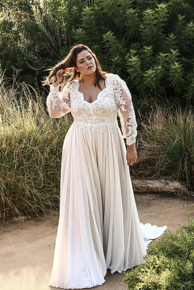 Boho chic plus size wedding dresses online