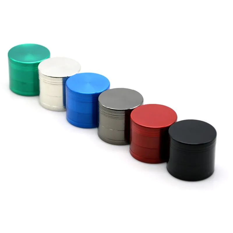 4 Layer Zinc Alloy Metal Tobacco Grinder Herb Grinder 6 Colors 40mm 50mm 55mm 63mm Hand Muller Crusher