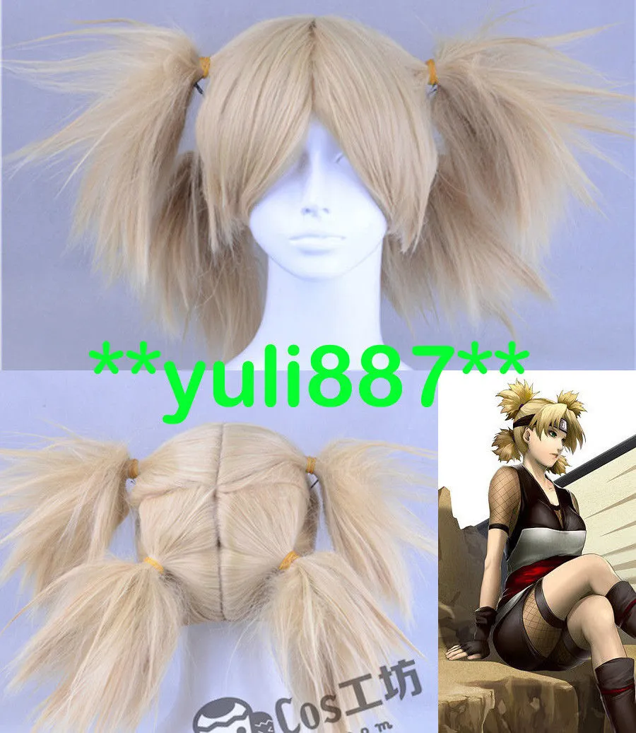 Narutos Shippuuden Nara Temari Halloween Placer Blond Cosplay Party Wig Hair