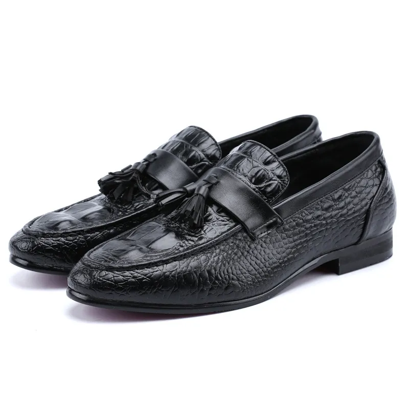 Italienska män läder klänning skor krokodil skor män formella coiffeur bröllopskor för män sepatu glida på pria buty meskie