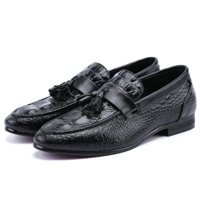 Italian Men Leather Dress Shoes Crocodile Shoes Men Formal Coiffeur Wedding Shoes For Men Sepatu Slip On Pria Buty Meskie