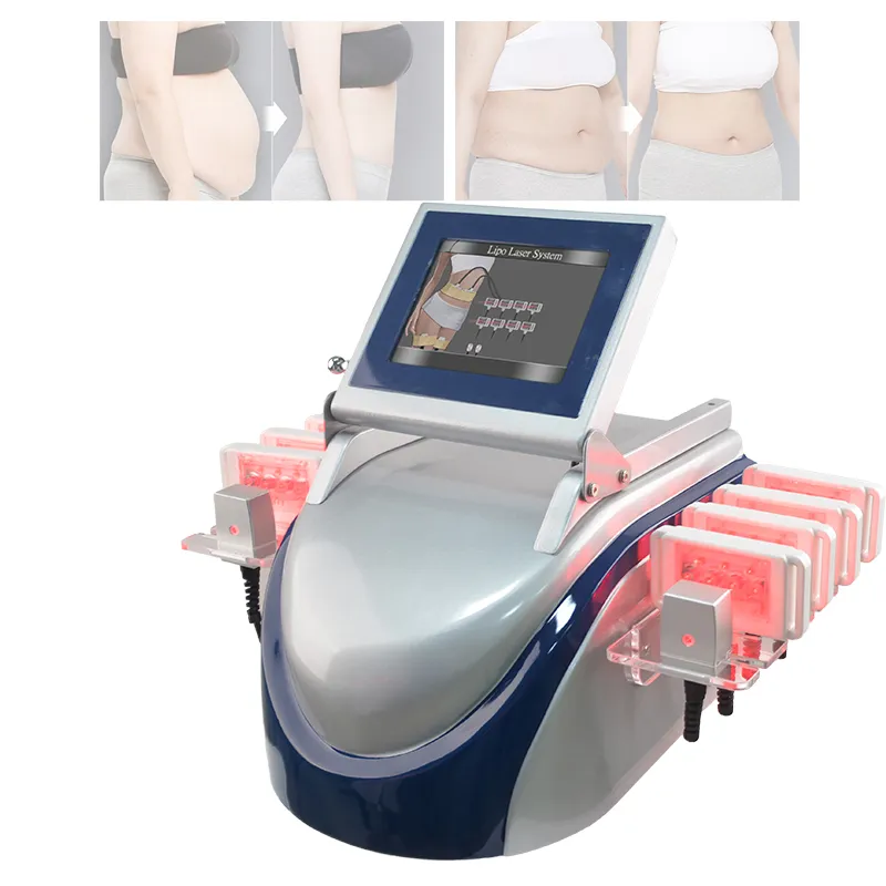 Portable Lipolaser Slimming Machine Fettavlägsnande 10 Laser Pads Lipo Utrustning