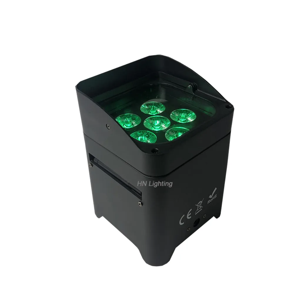 smart DJ S6 light wireless wifi uplighting 6 led 6in1 18w RGBWA UV battery operated dmx Akku up lights for Disco wedding par 10pcs2144