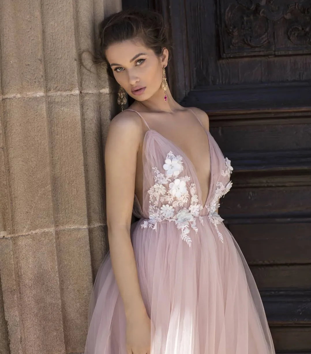 princess polly baby blue dress Romantic Blush Bohemian A Line Wedding Dresses Deep V... From Weddingteam,  $111.06