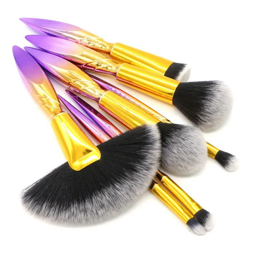 Irregular Makeup Brushes Set Powder Foundation Blush Blending Eyeshadow Lip Cosmetic Brush Kit Tools 7pcs/set RRA1421