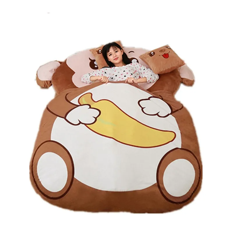 Dorimytrader Kawaii dessin animé singe Tatami géant en peluche doux pouf lit tapis tapis canapé décoration pour amoureux enfants cadeau DY60843