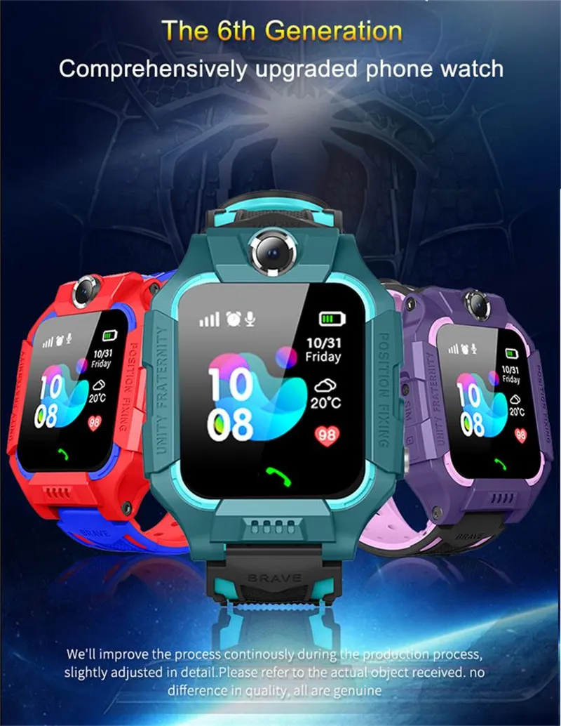 Reloj inteligente niños con cámara rastreador GPS llamada emergencia niños  niños