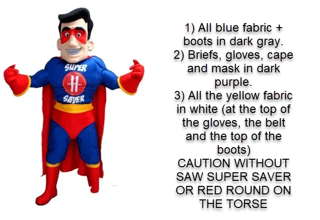 Custom Superman Mascot Kostym Vuxen Storlek Fancy Carnival Costume Gratis