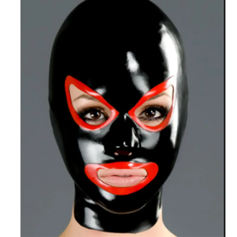 Máscara De Látex Negra Con Cremallera – Capucha Unisex Para Cosplay Y Disfraces, Abre Ojos Y Nariz, Varias Tallas S A XXL