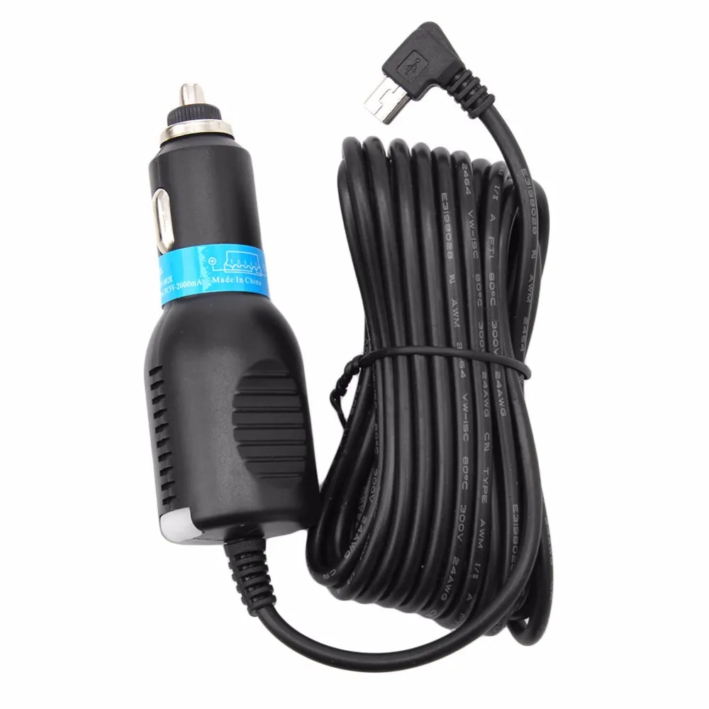12-24V Mini 5 Pin Car Charger Navigator GPS Vehicle Power Cable 2.5A 2A TACHOGRAF USB-gränssnitt