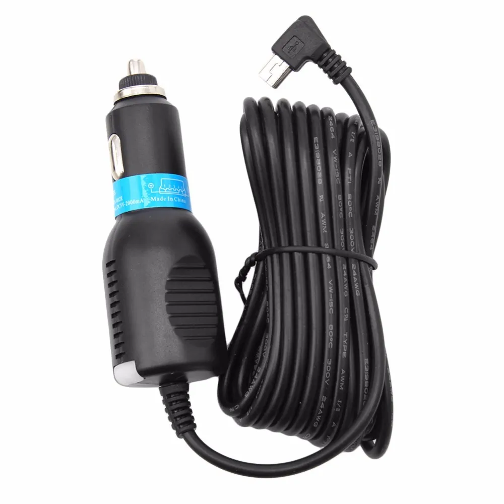 12-24 V Mini 5 Pin Araç Şarj Navigator GPS Araç Güç Kablosu 2.5A 2A Takograf USB Arayüzü