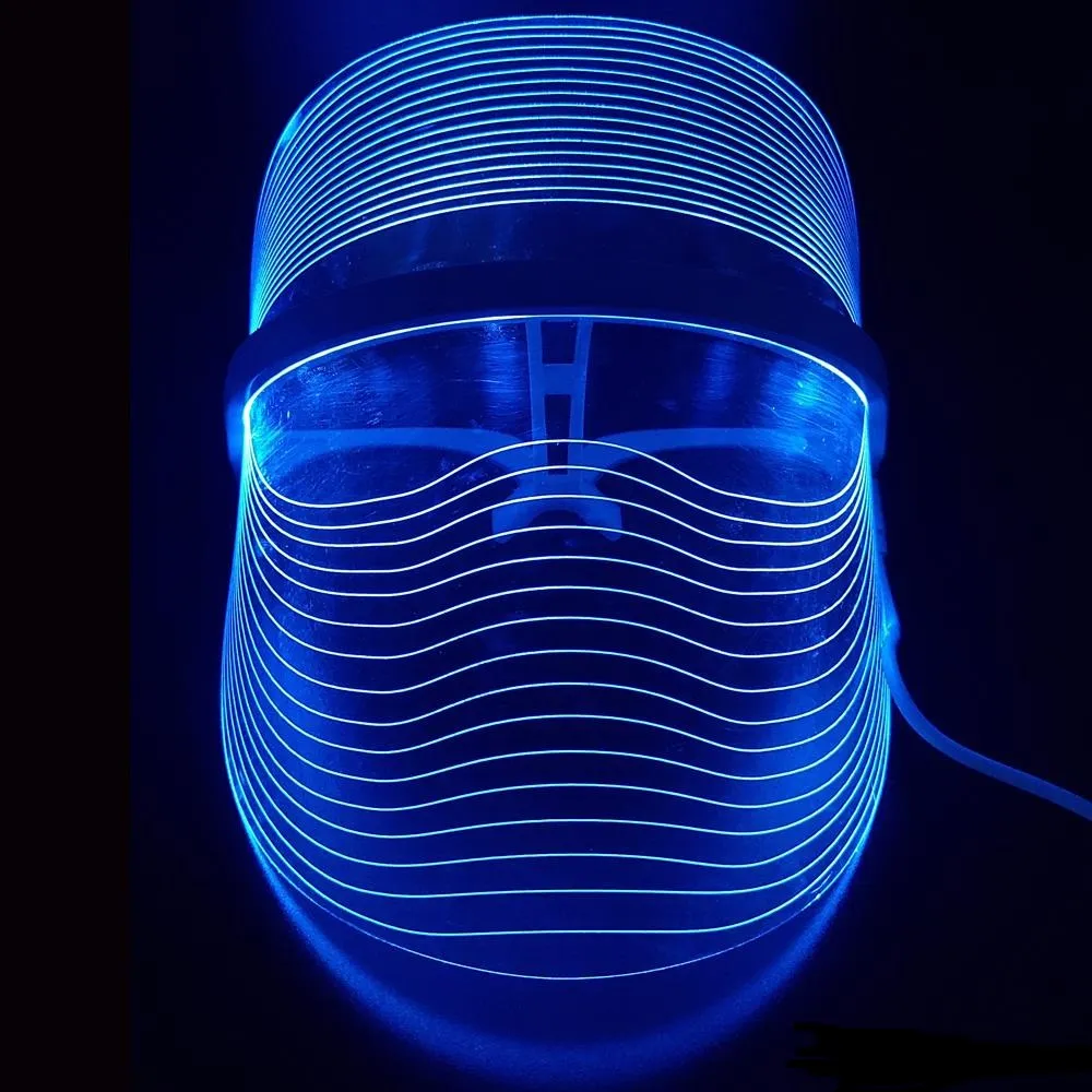 3-Color LED Light Therapy Facial Mask: Anti-Acne & Wrinkle Reduction ...