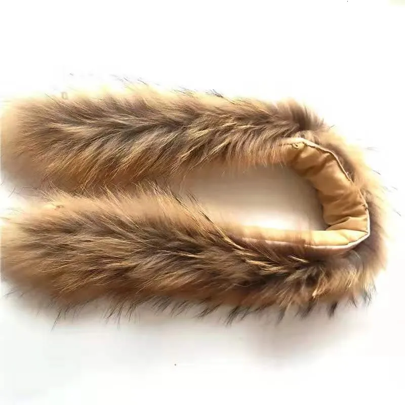 75cm New Big Raccoon Fur Hoody Collar For Parkas Lady Raccoon Real Fur Scarves Hooded Big Size Genuine Fur Neck Warmer For Women