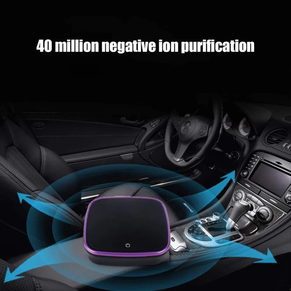 필터 청정기가있는 자동차 공기 청정기 부정 이온화 장치 USB 포름 알데히드 박테리아 odor 정화 장치 자동차 제품