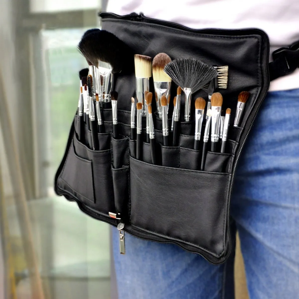 Tamax Professionele Cosmetische Make-up Borstel Pvc Schort Tas Kunstenaar Riem Riem Draagbare Make-Up Tas Houder (Borstels Niet Inbegrepen)