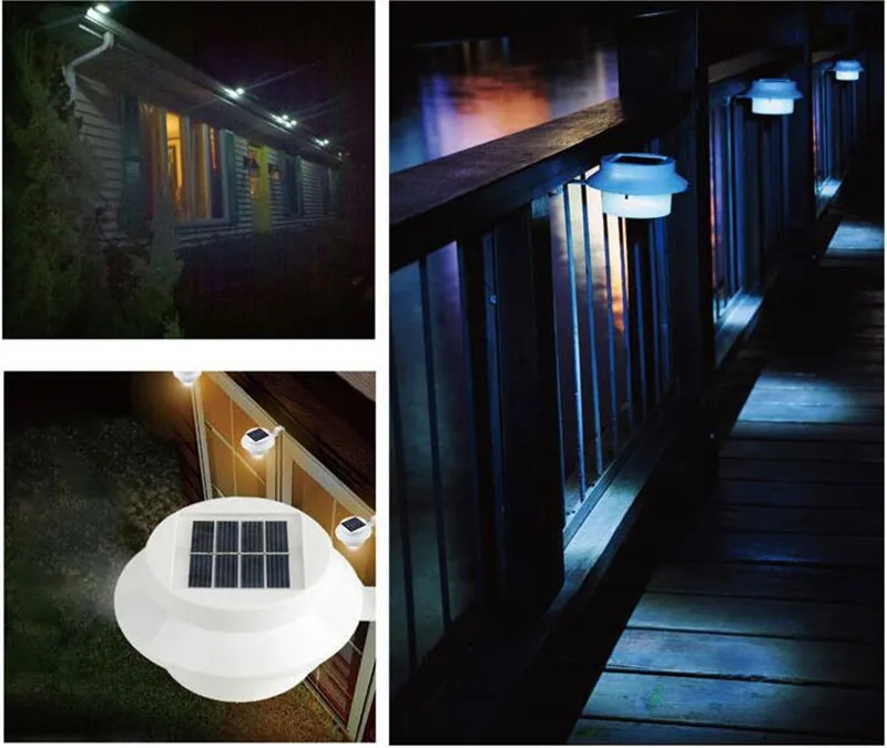 Lampe solaire LED imperméable applique murale Auto ON/OFF à la nuit pour  paysage extérieur Jardin Clôture Cour