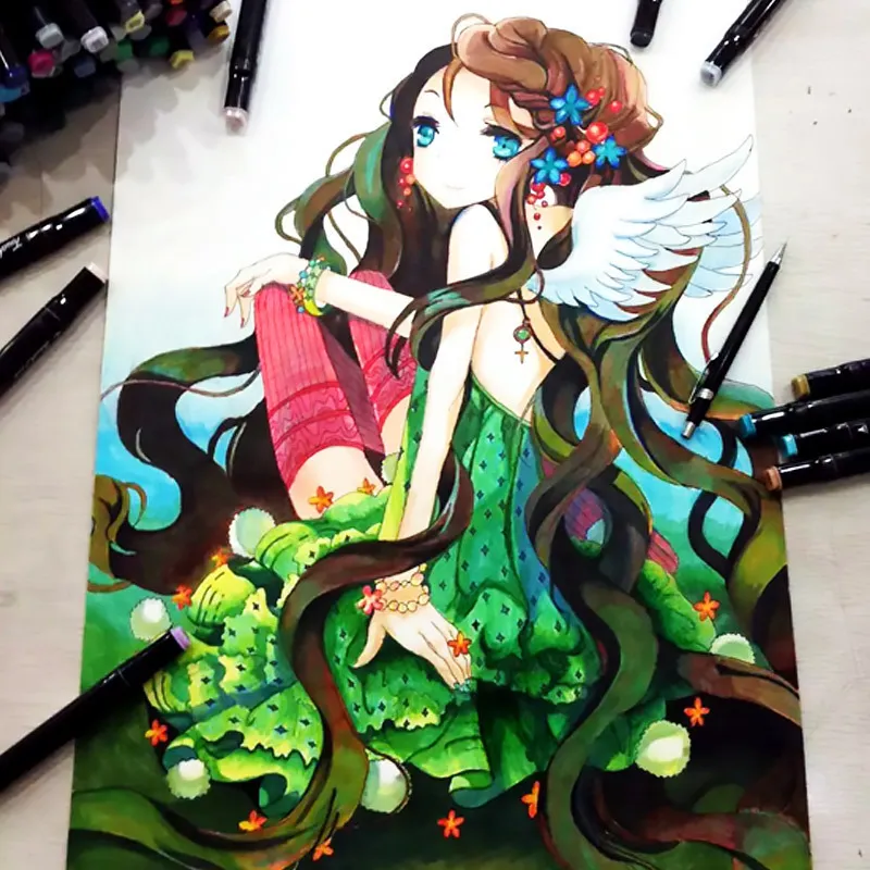 18 Colors Students Hand drawn Anime Markers For Artists - Temu