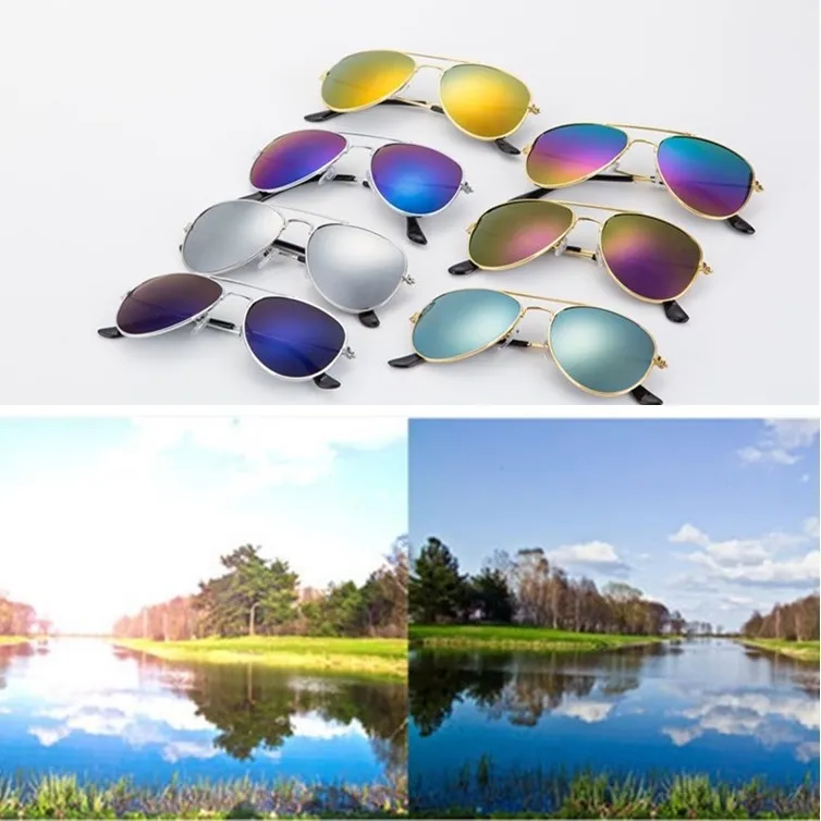 Hot new children's sunglasses metal retro frog mirror sunglasses glasses 3024 fashion wholesale WCW333